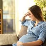 Pregnant woman in distress